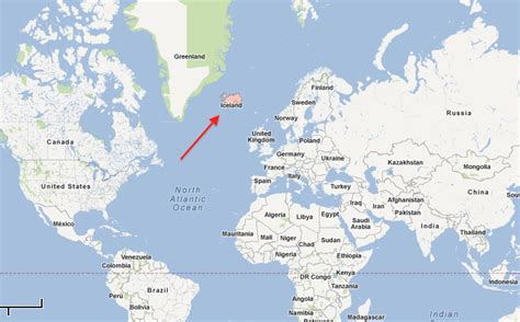 izlanda haritadaki yeri